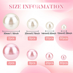 8 style de perles d'imitation en plastique&nbsp;OACR-BC0001-16