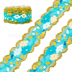 6 m Polyester-Spitzenband mit Blumenstickerei&nbsp;OCOR-TAC0015-14