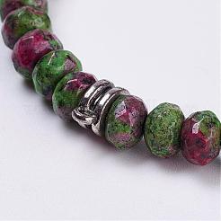 Natürlicher rubin in zoisite stretch Armbändern&nbsp;BJEW-JB03188-03