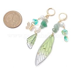 Orecchini a leva in avventurina verde naturale&nbsp;EJEW-TA00591-01