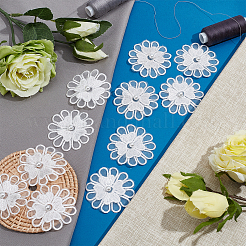 20 stücke 3d blume polyester spitze computerisierte stickerei ornament zubehör&nbsp;DIY-GF0006-06