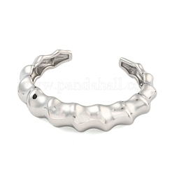 Bracelets manchettes ouverts en acier inoxydable 304 anti-ternissement en bambou pour femmes&nbsp;BJEW-Q344-01P