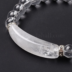 Bracelets en quartz cristal naturel avec breloque&nbsp;BJEW-K164-B01