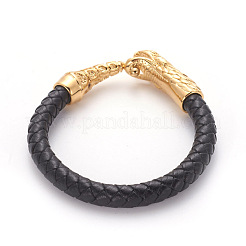 Pulseras de cordón de cuero retro&nbsp;BJEW-L642-33G
