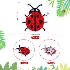 Patchs thermocollants/cousus en polyester brodés informatisés coccinelle&nbsp;LS-PATC-WH0003-55