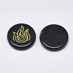 Natürliche schwarze Edelstein-Cabochons&nbsp;G-T122-37K