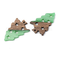 Pendentifs en résine opaque et bois de noyer&nbsp;RESI-S389-006A-C03