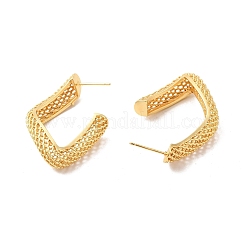 Aretes de latón chapado en rack ahuecados para mujer&nbsp;EJEW-F308-05G