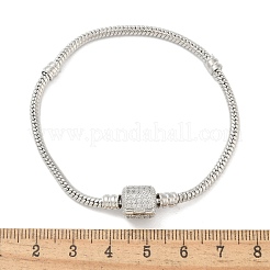 Braccialetti in ottone con micro pavé di zirconi trasparenti&nbsp;BJEW-S158-15P