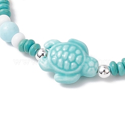3 Stück Stretch-Armbänder aus synthetischem Türkis und Porzellan sowie gefärbten natürlichen Howlith-Perlen für Damen&nbsp;X-BJEW-JB11793