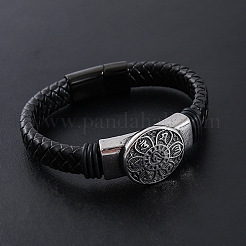 Braccialetti in cordino di pelle PU intrecciata punk&nbsp;CP2156-2