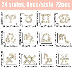 72 Stück 2 Farben 12 Stile Legierung Strass Cabochons&nbsp;MRMJ-CA0001-53