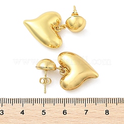 Pendientes colgantes de acero inoxidable 304 con forma de corazón&nbsp;EJEW-A125-45G