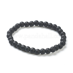 Bracciali elastici con perle di vetro rotonde opache per ragazze adolescenti&nbsp;BJEW-A117-B-23