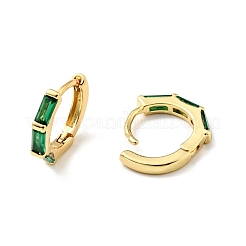 Boucles d'oreilles créoles rectangle zircone cubique&nbsp;EJEW-C028-24G