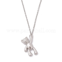 3 pz 3 stili 304 collane con ciondolo a forma di cane orso in acciaio inossidabile per donne e uomini&nbsp;NJEW-JN05414