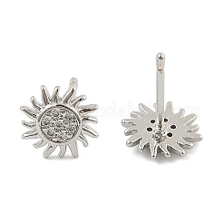 Messing Micro Pave klare Zirkonia Ohrstecker&nbsp;EJEW-R016-26P-08
