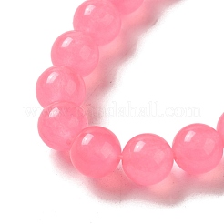 Chapelets de perles rondes en jade blanc naturel teinté&nbsp;G-J285-04