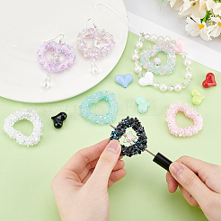 DIY Herz Acryl & Harz Strass Perlen Schmuckherstellung Kits&nbsp;DIY-PH0023-76