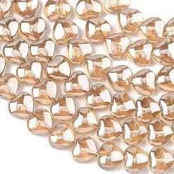 Collier de perles de verre transparent électroplaqué&nbsp;EGLA-A045-01-PL01