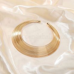 Coole Hip-Hop-Choker-Halsketten aus mehrlagigem Draht mit Manschetten aus Eisen für Damen&nbsp;UO4532-1