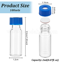 100 Stück Glasprobenflasche&nbsp;AJEW-WH0752-494A-01