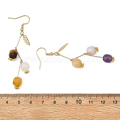 Boucles d'oreilles pendantes creuses en acier inoxydable chirurgical 316 et pierres précieuses pour femmes&nbsp;EJEW-JE07505