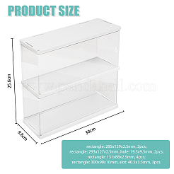 2-stöckige rechteckige Vitrine für Minifiguren aus transparentem Acryl&nbsp;ODIS-WH0099-08B