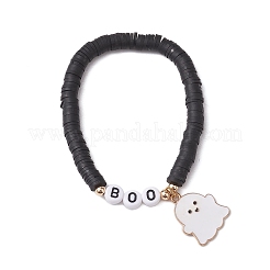 2 Stück 2 Farben Geister- und Spinnennetz-Legierung Emaille-Charm-Armband-Sets&nbsp;BJEW-JB10885
