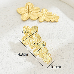 Boucles d'oreilles pendantes en forme de fleur en acier inoxydable 201 exagérées&nbsp;PT2321