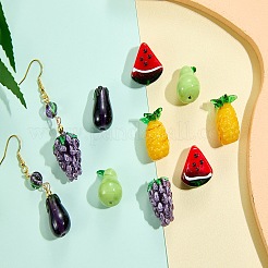 10 pz 5 stili serie frutta e verdura perline fatte a mano in vetro soffiato&nbsp;LAMP-SZ0001-55