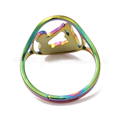 Anello regolabile yoga in acciaio inossidabile 304 con placcatura ionica (ip) per donna&nbsp;RJEW-M149-27RC