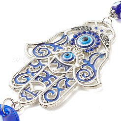 Vidrio azul turco mal de ojo colgante decoración&nbsp;HJEW-I008-06AS