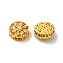 Perlas de circonio cúbico de latón hueco chapado en estante&nbsp;KK-K381-21D-MG