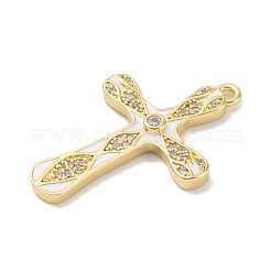 Porte micro ouvrent pendentifs zircone cubique en laiton de placage&nbsp;KK-A224-14G-02