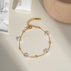 Edelstahl-Armbänder mit gewebten Blumengliederketten für Damen&nbsp;AC0915-3