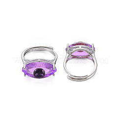 Böse Augen Glas verstellbare Ringe&nbsp;RJEW-S048-002P-NF