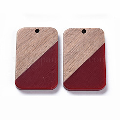 Pendentifs en résine opaque et bois de noyer&nbsp;RESI-T035-38A