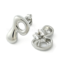 Boucles d'oreilles en laiton plaqué à crémaillère&nbsp;EJEW-S222-01P-P