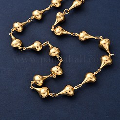 Collares de cadena de eslabones en forma de lágrima de acero inoxidable 304 para mujer&nbsp;NJEW-G178-06G