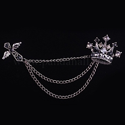 Couronne et croix avec broche à pompon en chaîne&nbsp;RELI-PW0001-099B