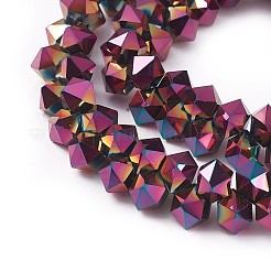 Chapelets de perles en verre électroplaqué&nbsp;EGLA-F145-FP04