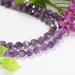 Facettierte natürliche Amethyst Edelstein Perlenstränge&nbsp;G-J331-05-8mm