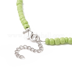 Collana di perle di plastica e semi di vetro per le donne&nbsp;NJEW-JN04244