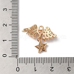 Pendentifs en laiton zircon cubique transparent&nbsp;KK-C062-065G