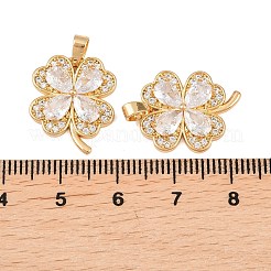 Pendenti in zirconi cubici trasparenti in micro pavè di ottone&nbsp;KK-G552-06G