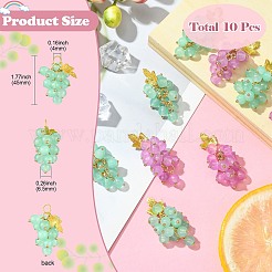 10 Stück 2 Farben imitierte Jade-Glasanhänger&nbsp;FIND-CJ0002-05
