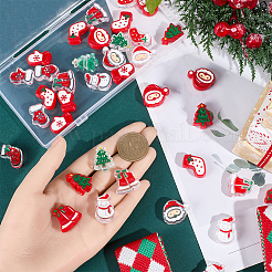 48 stücke 12 stile weihnachten dekorationen thema undurchsichtige acryl perle mit emaille&nbsp;OACR-PA0001-29