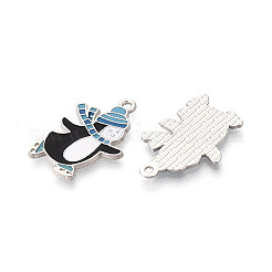Gestellplattierung Legierung Emaille Pinguin Anhänger&nbsp;ENAM-T024-65A-P
