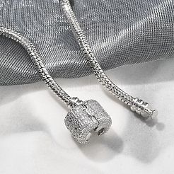 Braccialetti in ottone con micro pavé di zirconi trasparenti&nbsp;BJEW-S158-15P